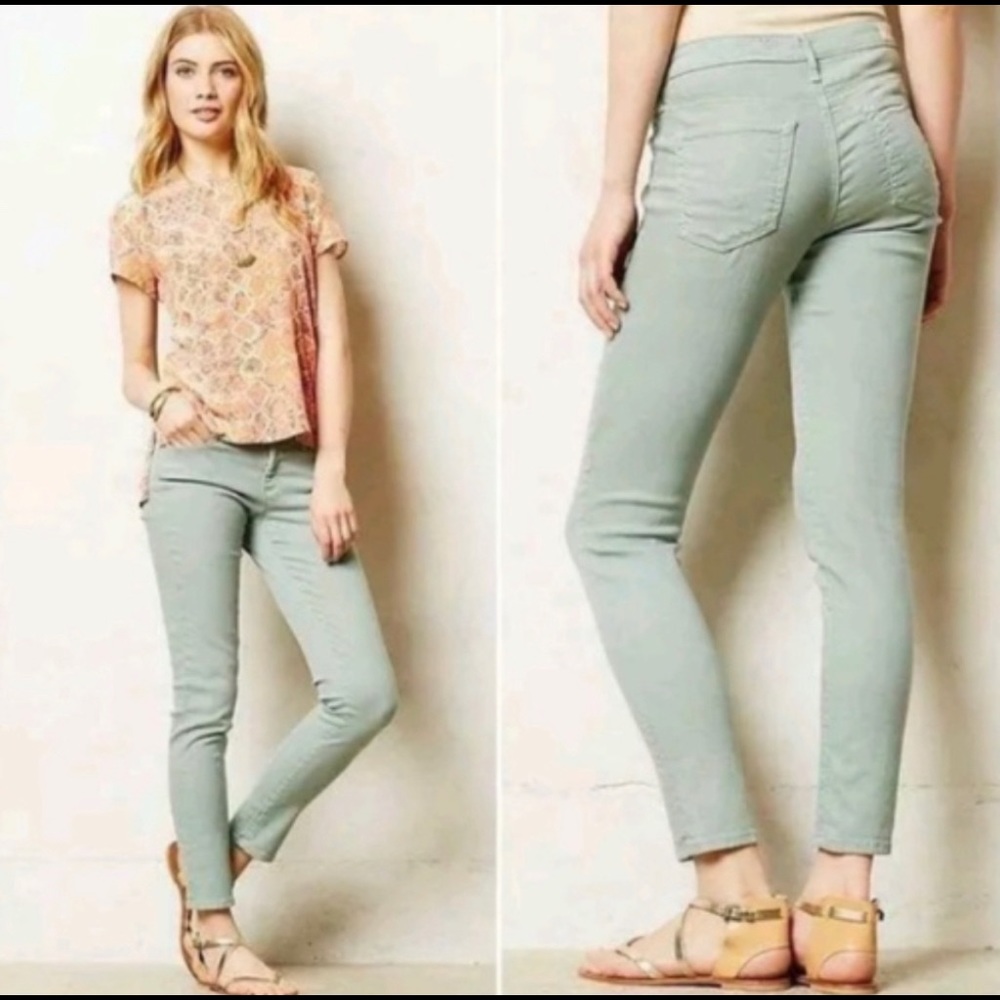 AG Adriano Goldschmied Women's Straight Leg Jeans in Light Green